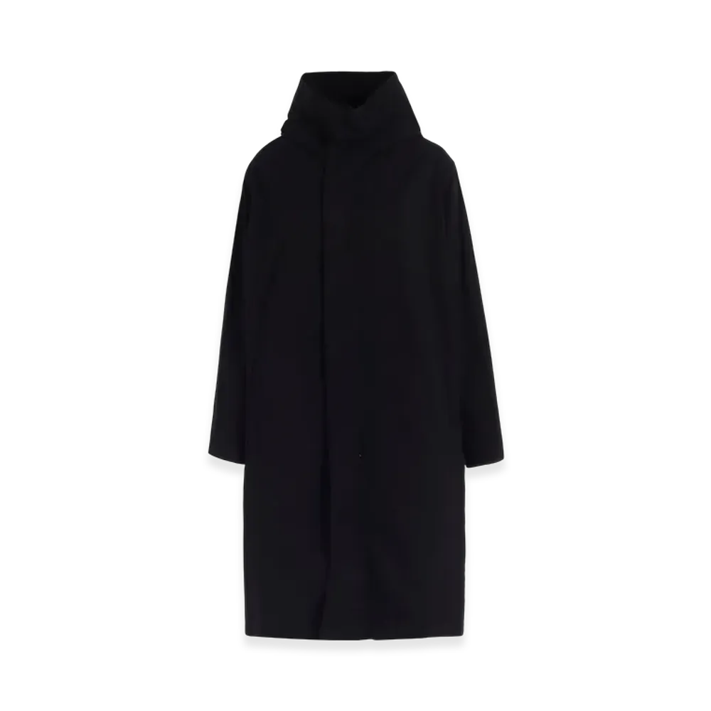 Y's Cotton Twill Garment Dye Hoodie Coat "Black"
