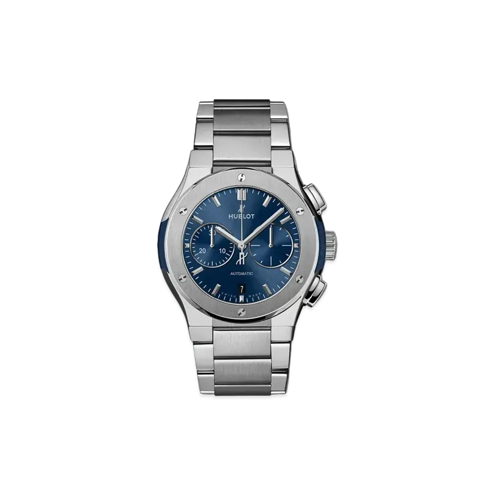 HUBLOT Classic Fusion Blue Chronograph Titanium Bracelet 42mm