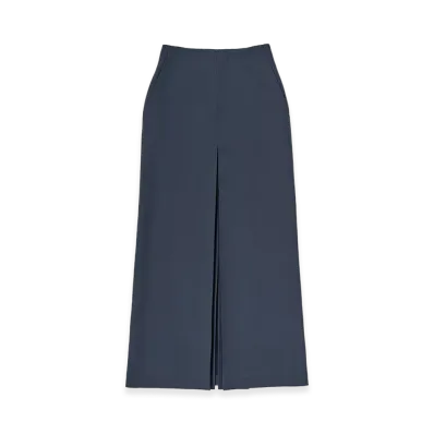 AURALEE Women's Tense Wool Double Cloth Slit Skirt "Light Navy"
