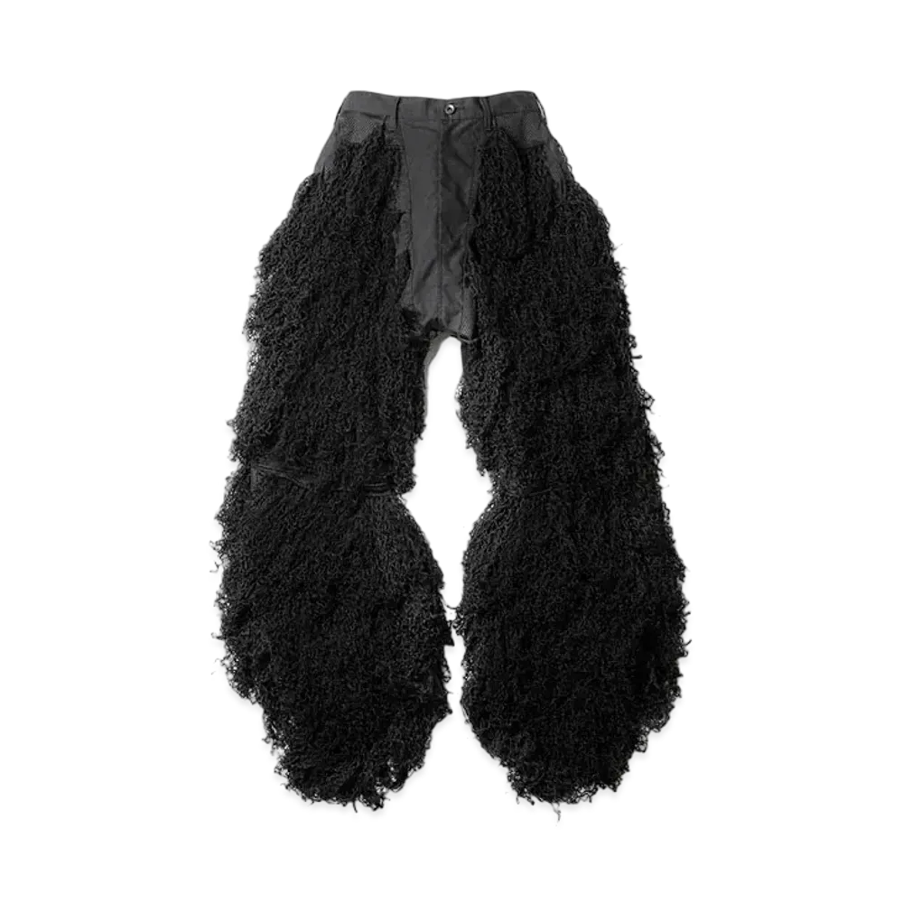 JULIUS Cover Mesh Dimensional Pants "Black"