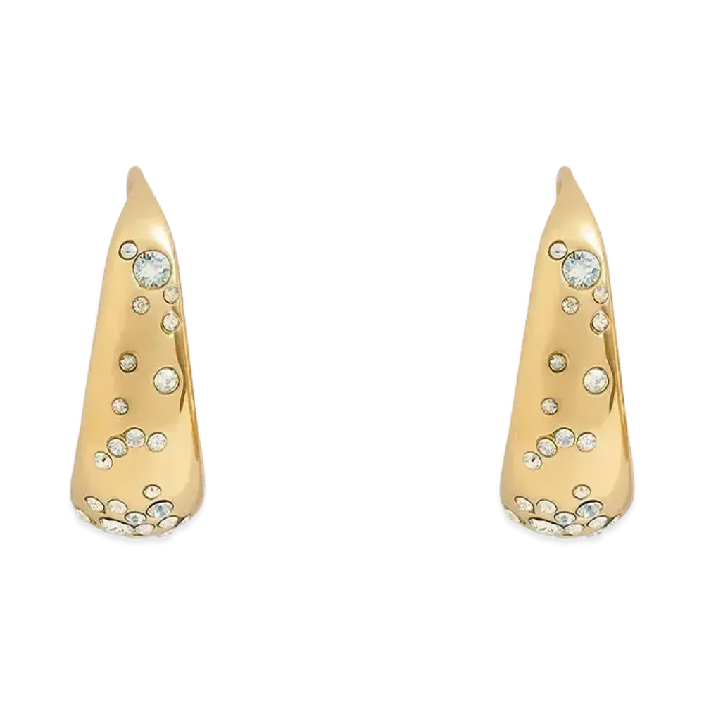 CHARLES & KEITH Reverie Crystal Dome Hoop Earrings "Gold"