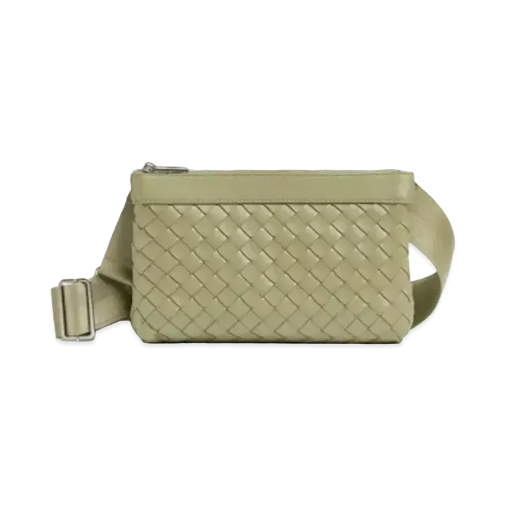 Bottega Veneta Intrecciato Woven Duo Crossbody Bag "Travertine"