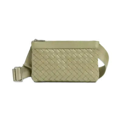Bottega Veneta Intrecciato Woven Duo Crossbody Bag "Travertine"