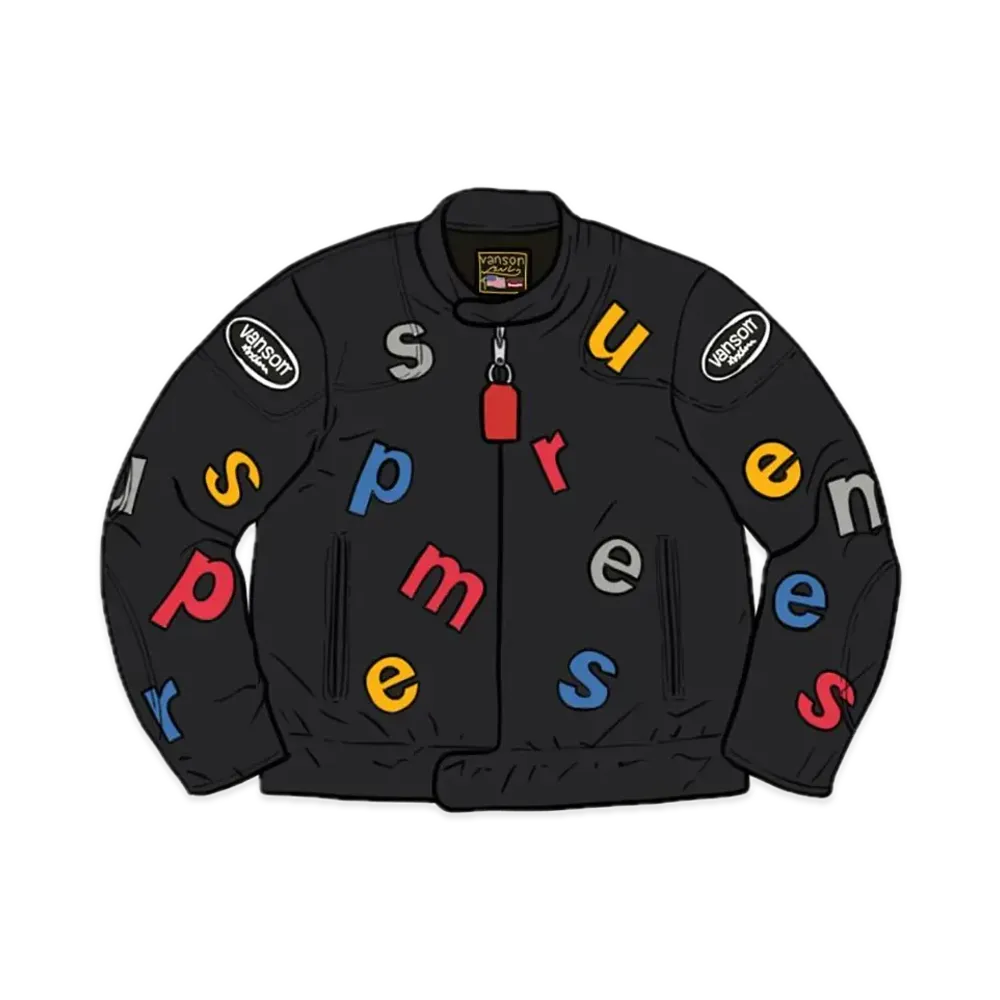 Supreme x Vanson Leathers Letters Cordura Jacket "Black"
