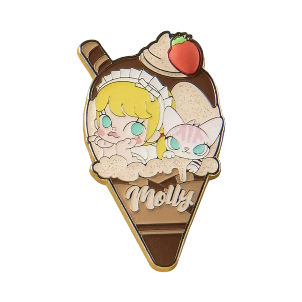 POP MART POP Summer Party Series MOLLY Ice Cream Badge Hazelnut Latte
