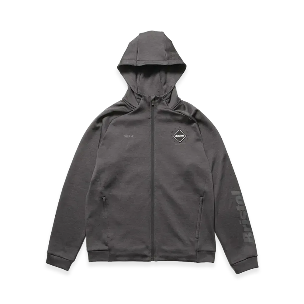 F.C.Real Bristol Quarter Knit Essential Zip-Up Hoodie "Charcoal Gray"