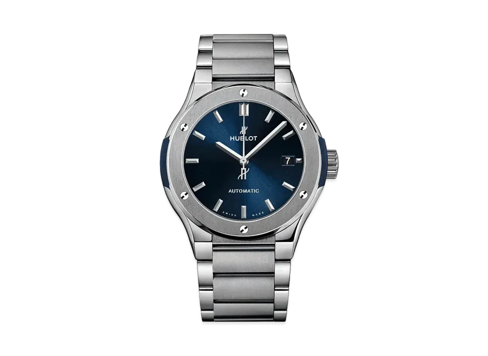 HUBLOT Classic Fusion Blue Titanium Bracelet 45mm