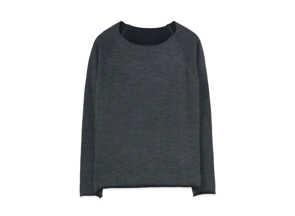 Yohji Yamamoto Y's WOOL PLAIN STITCH ROUND NECK KNIT "Gray"