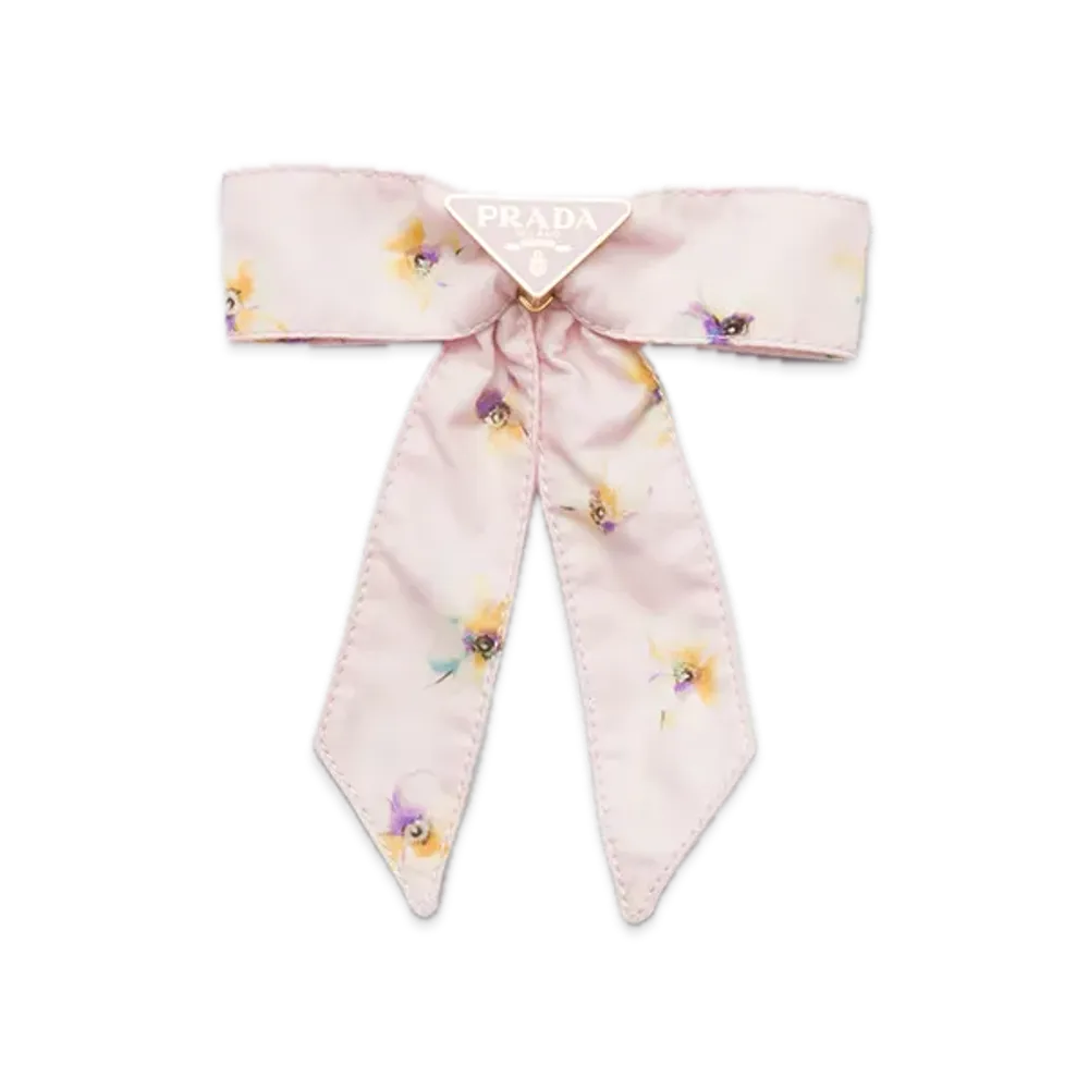 PRADA Printed Re-Nylon Hair Clip "Pink"