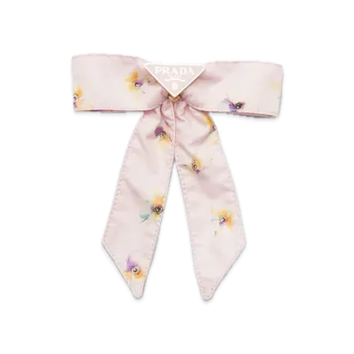 PRADA Printed Re-Nylon Hair Clip "Pink"
