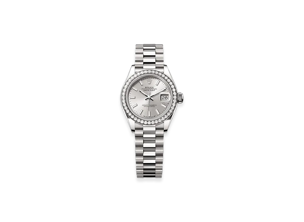 ROLEX Lady-Datejust 28mm White Gold Diamond 279139RBR "Silver"