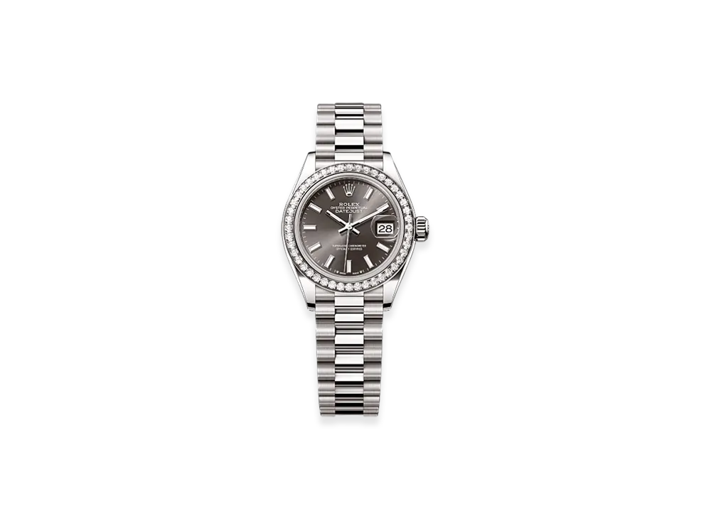 ROLEX Lady-Datejust 28mm White Gold Diamond 279139RBR "Dark Grey"