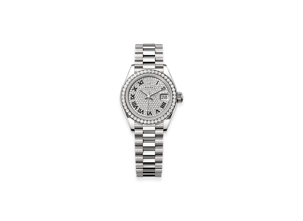 ROLEX Lady-Datejust 28mm White Gold Diamond 279139RBR "Pave diamonds"