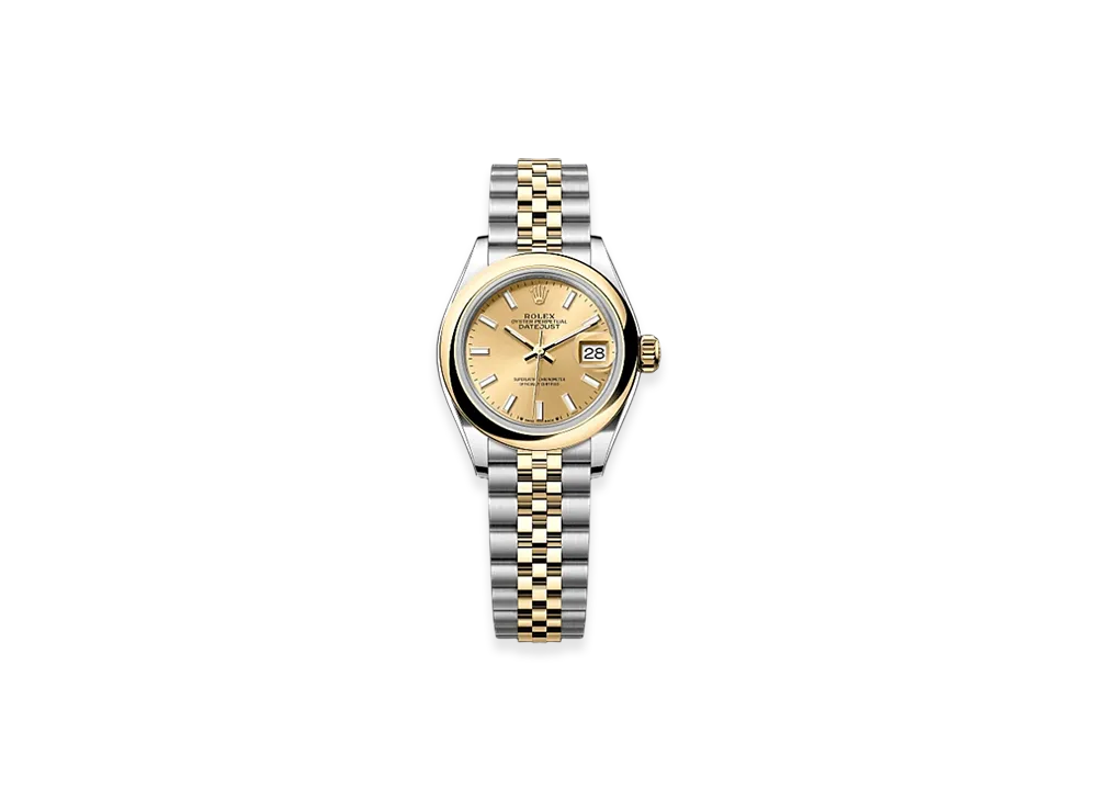 ROLEX Lady-Datejust 28mm Oystersteel & Yellow Gold 279163 "Champagne-colour"