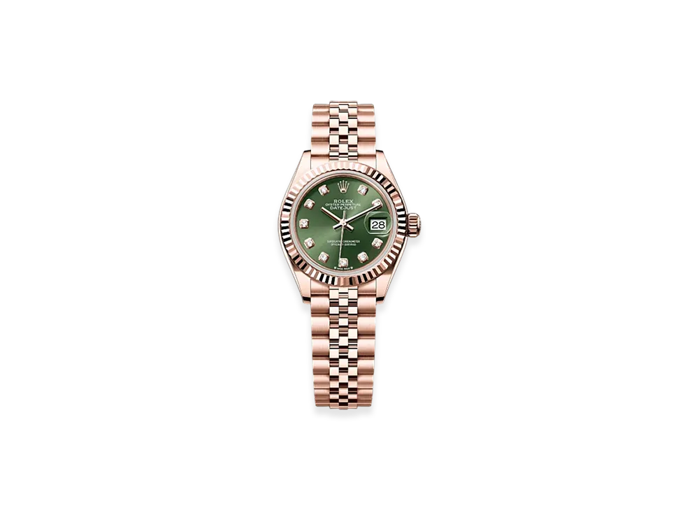 ROLEX Lady-Datejust 28mm Everose Gold 279175 "Olive Green"