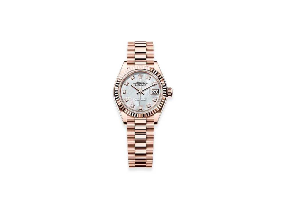 ROLEX Lady-Datejust 28mm Everose Gold 279175 "White Mother-of-Pearl"