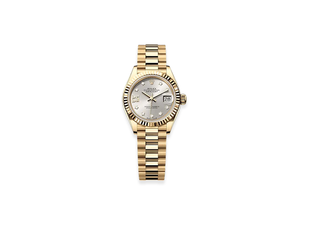ROLEX Lady-Datejust 28mm Yellow Gold 279178 "Silver"