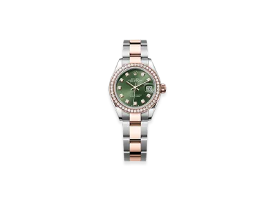 ROLEX Lady-Datejust 28mm Oystersteel & Everose Gold Diamond 279381RBR "Olive Green"