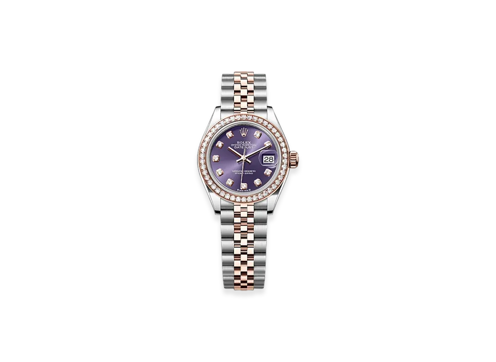 ROLEX Lady-Datejust 28mm Oystersteel & Everose Gold Diamond 279381RBR "Aubergine"
