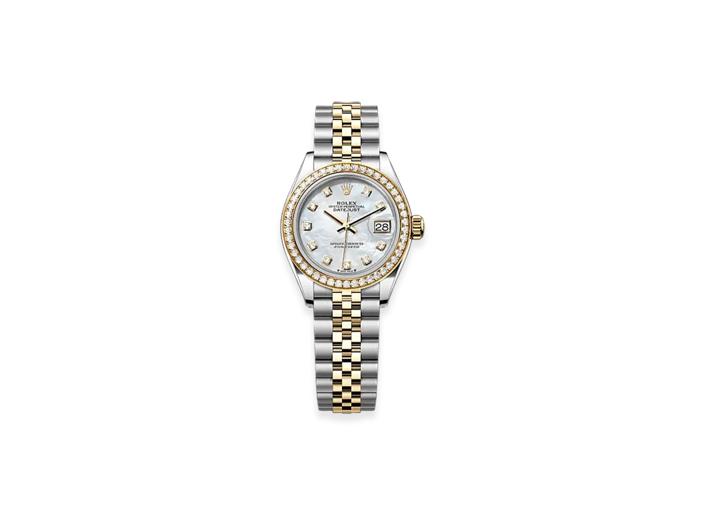 ROLEX Lady-Datejust 28mm Oystersteel & Yellow Gold Diamond 279383RBR "White Mother-of-Pearl"