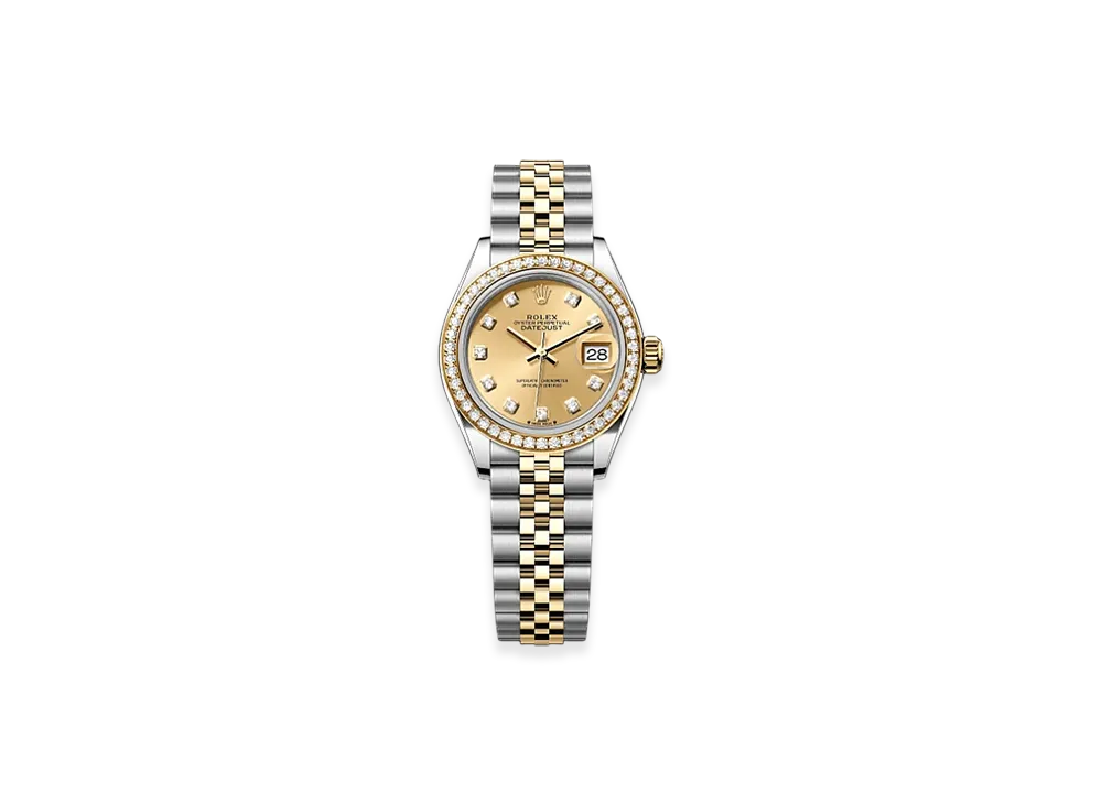 ROLEX Lady-Datejust 28mm Oystersteel & Yellow Gold Diamond 279383RBR "Champagne-colour"