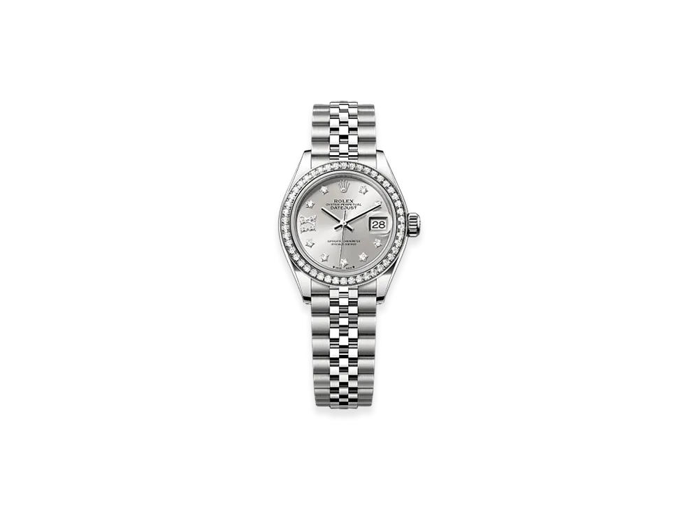 ROLEX Lady-Datejust 28mm Oystersteel & White Gold Diamond 279384RBR "Silver"