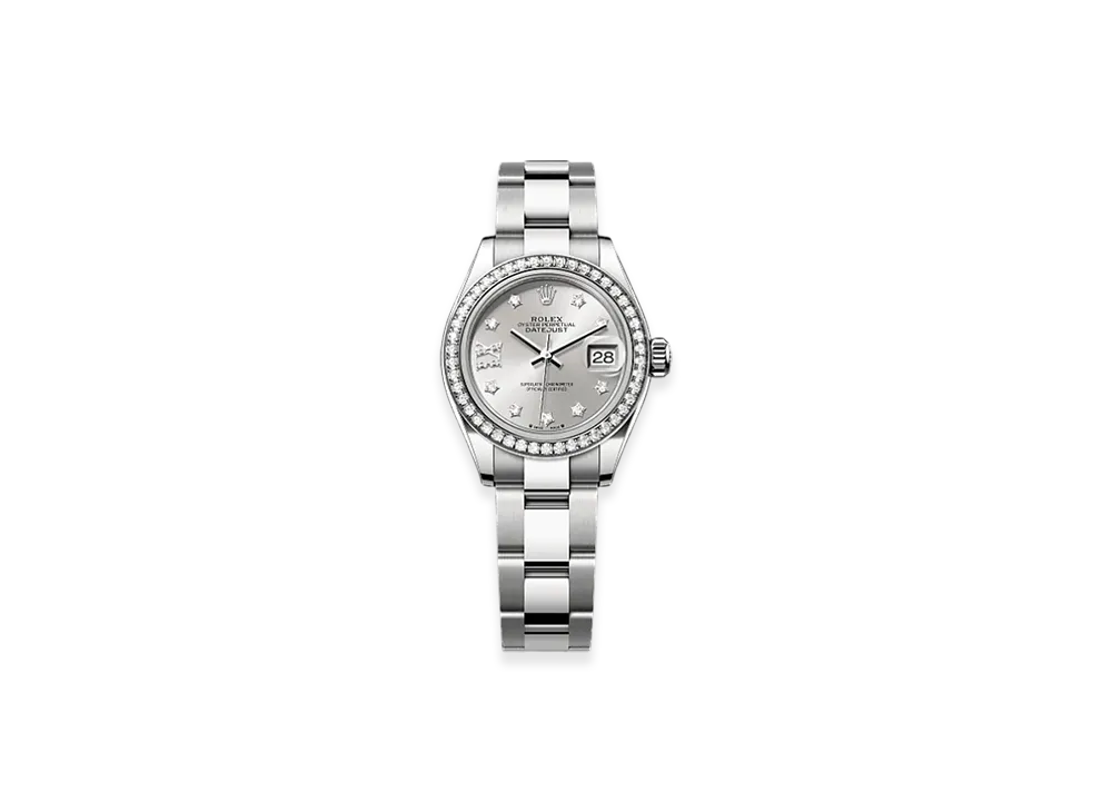 ROLEX Lady-Datejust 28mm Oystersteel & White Gold Diamond 279384RBR "Silver"