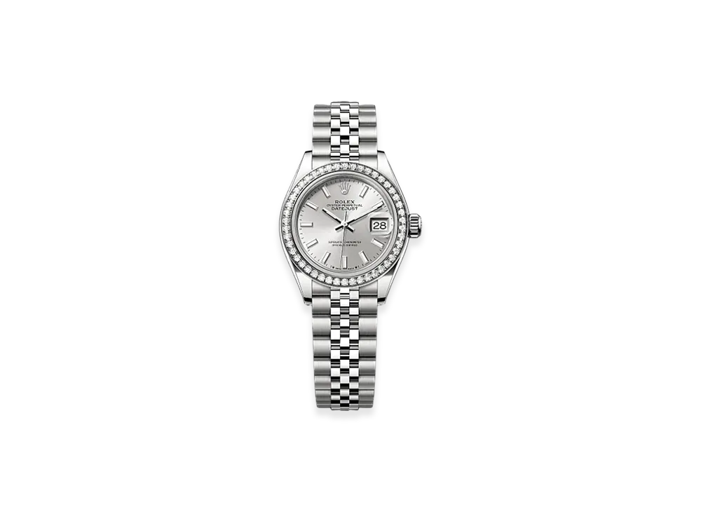 ROLEX Lady-Datejust 28mm Oystersteel & White Gold Diamond 279384RBR "Silver"
