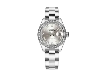 ROLEX Lady-Datejust Oyster 28mm "Silver Roman/Oyster Steel/White Gold"