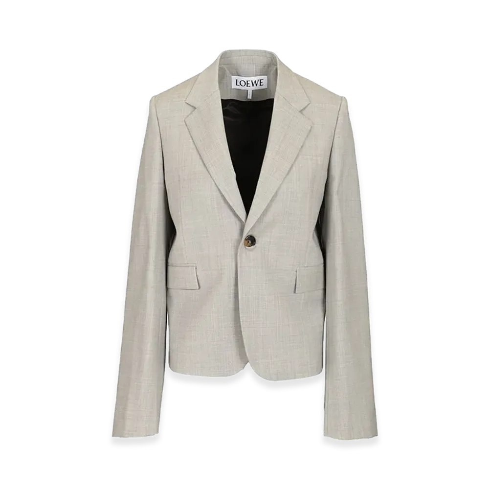 LOEWE Women's Wool Blazer "Light Gray"