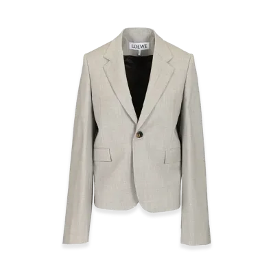 LOEWE Women's Wool Blazer "Light Gray"