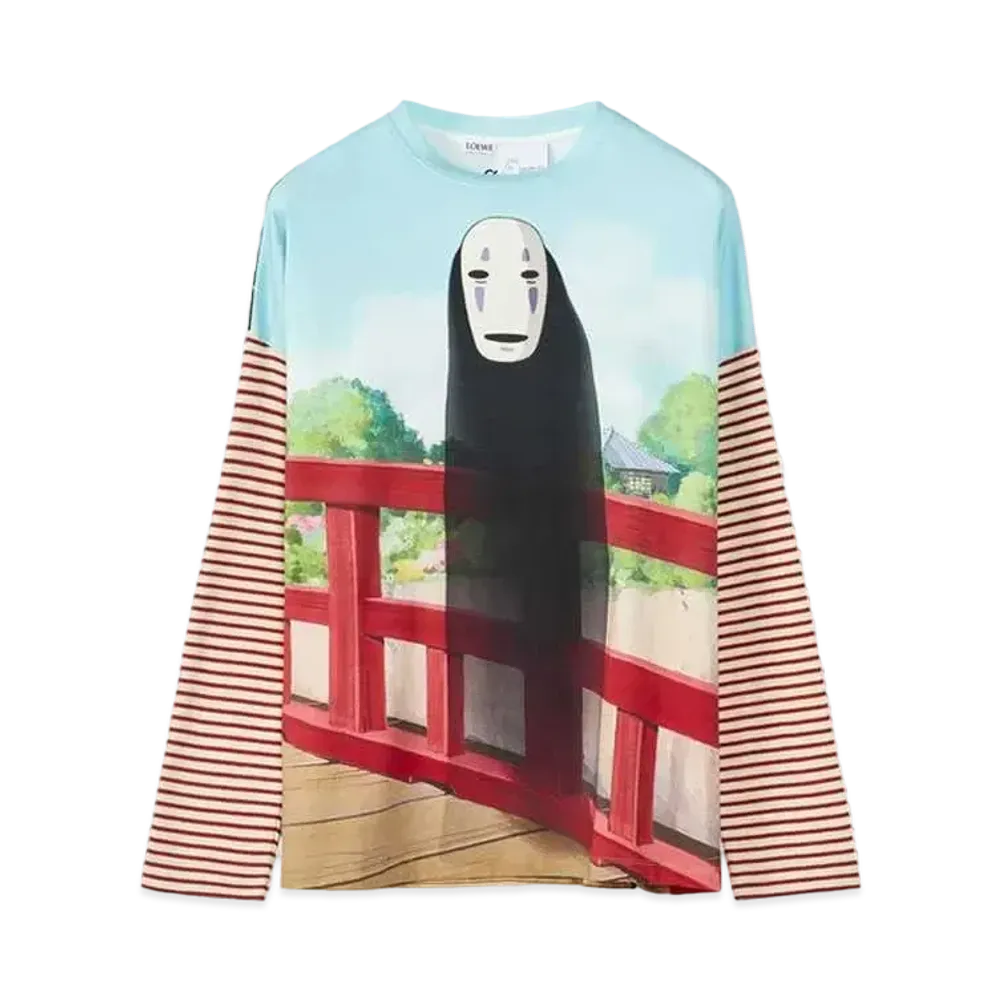 LOEWE x Spirited Away Kaonashi Long Sleeve T-shirt In Cotton "Multicolor/Red"