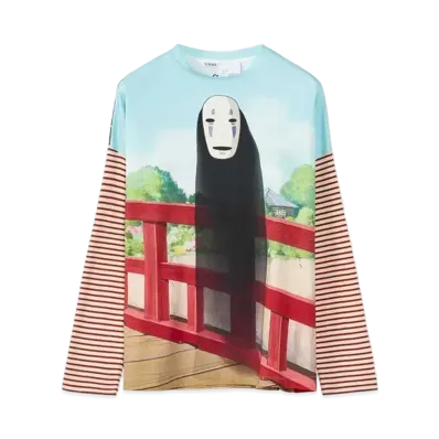 LOEWE x Spirited Away Kaonashi Long Sleeve T-shirt In Cotton "Multicolor/Red"