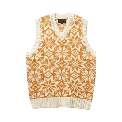 BEAMS Snow Pattern Vest 3G "Gold"