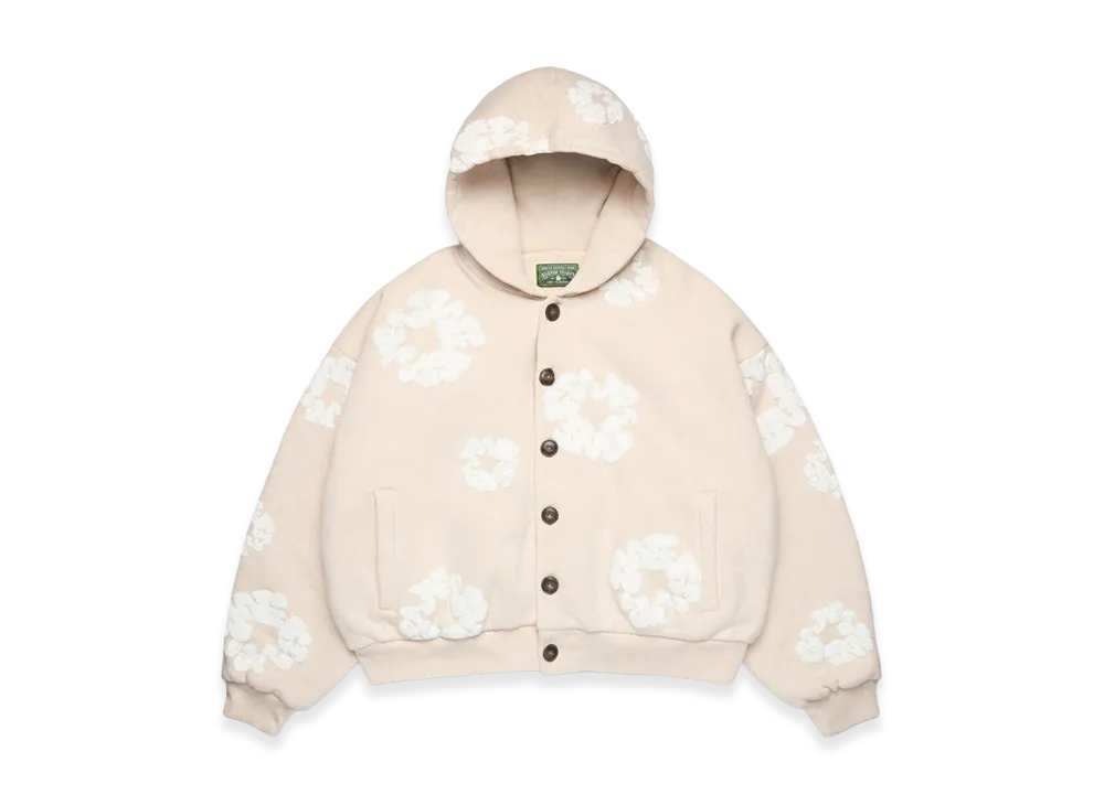 DENIM TEARS Cotton Wreath Cardigan Hoodie "Oatmeal"