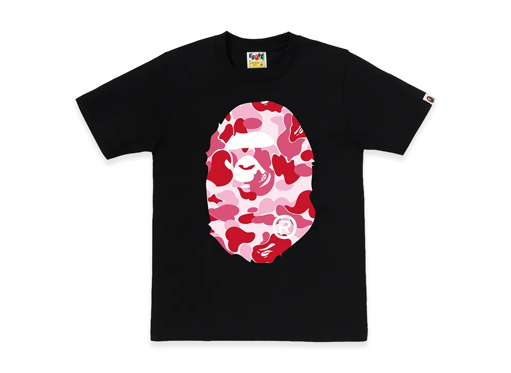 A BATHING APE Women's ABC Camo Big Ape Head Tee "Black/Pink"
