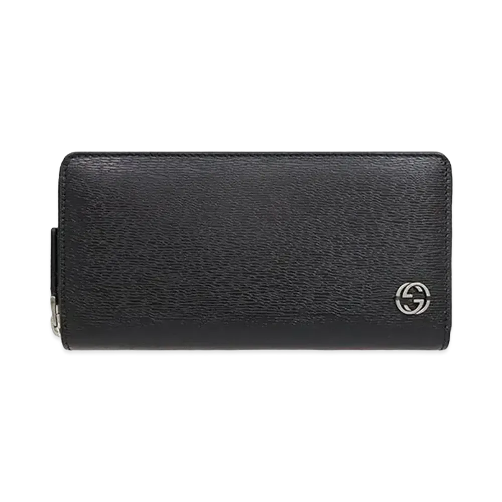 GUCCI Chelsea Interlocking G Zip Around Wallet "Black"