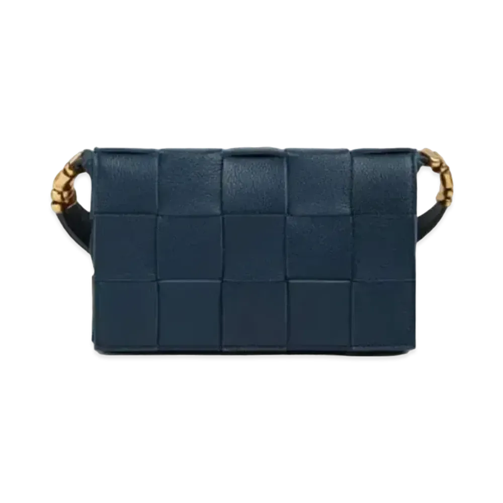 Bottega Veneta Calfskin Cassette Crossbody Bag "Dark Blue"
