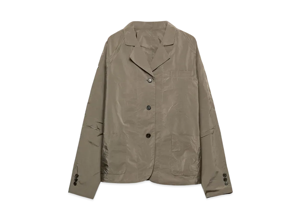 PRADA Women's Single-Breasted Technical Fabric Jacket "Gray"
