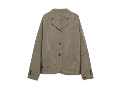 PRADA Women's Single-Breasted Technical Fabric Jacket "Gray"