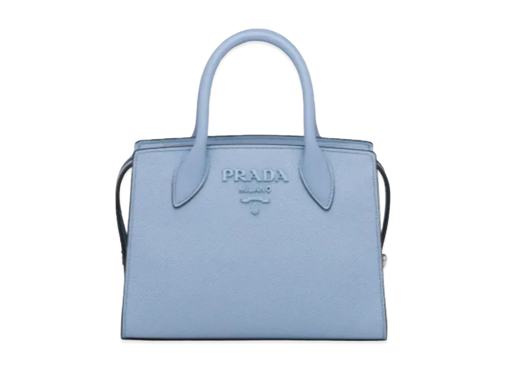 PRADA Saffiano Leather Monochrome Handbag "Light Blue"