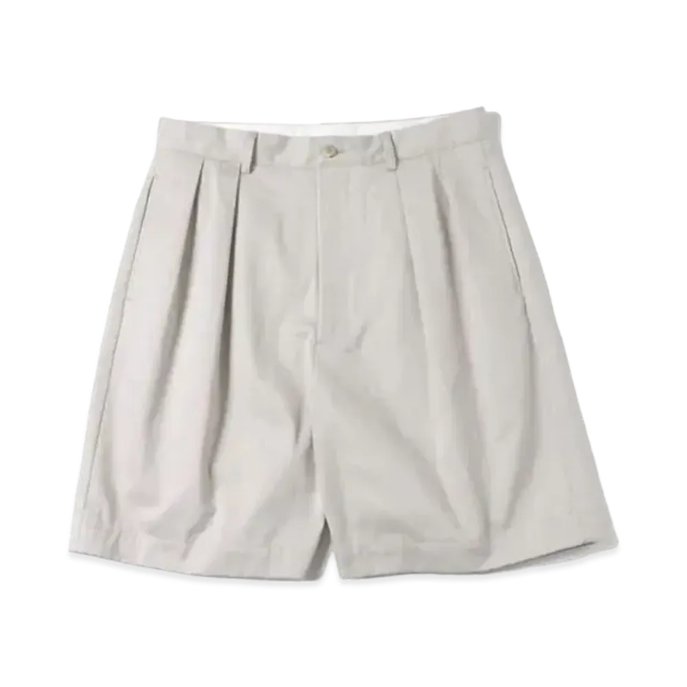 A.PRESSE Two Tuck Chino Shorts "Ecru"