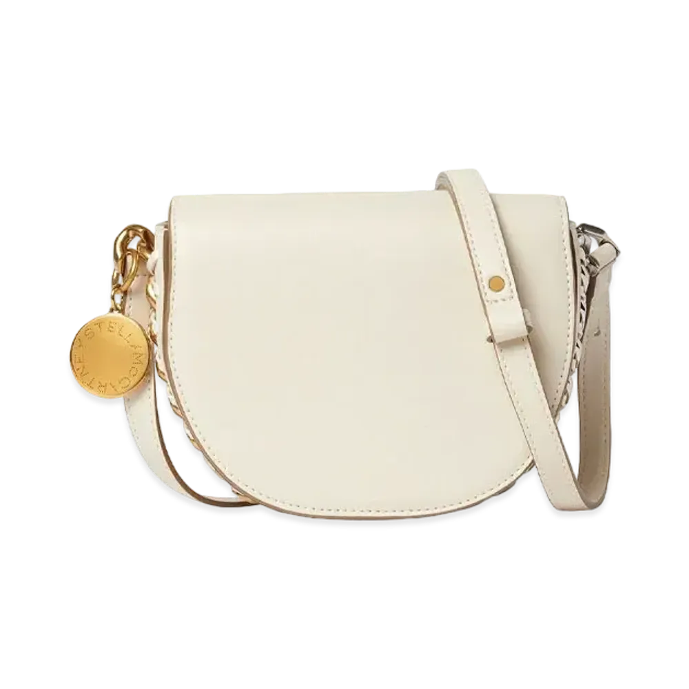 STELLA McCARTNEY Flame Small Flap Shoulder Bag "Pure White"
