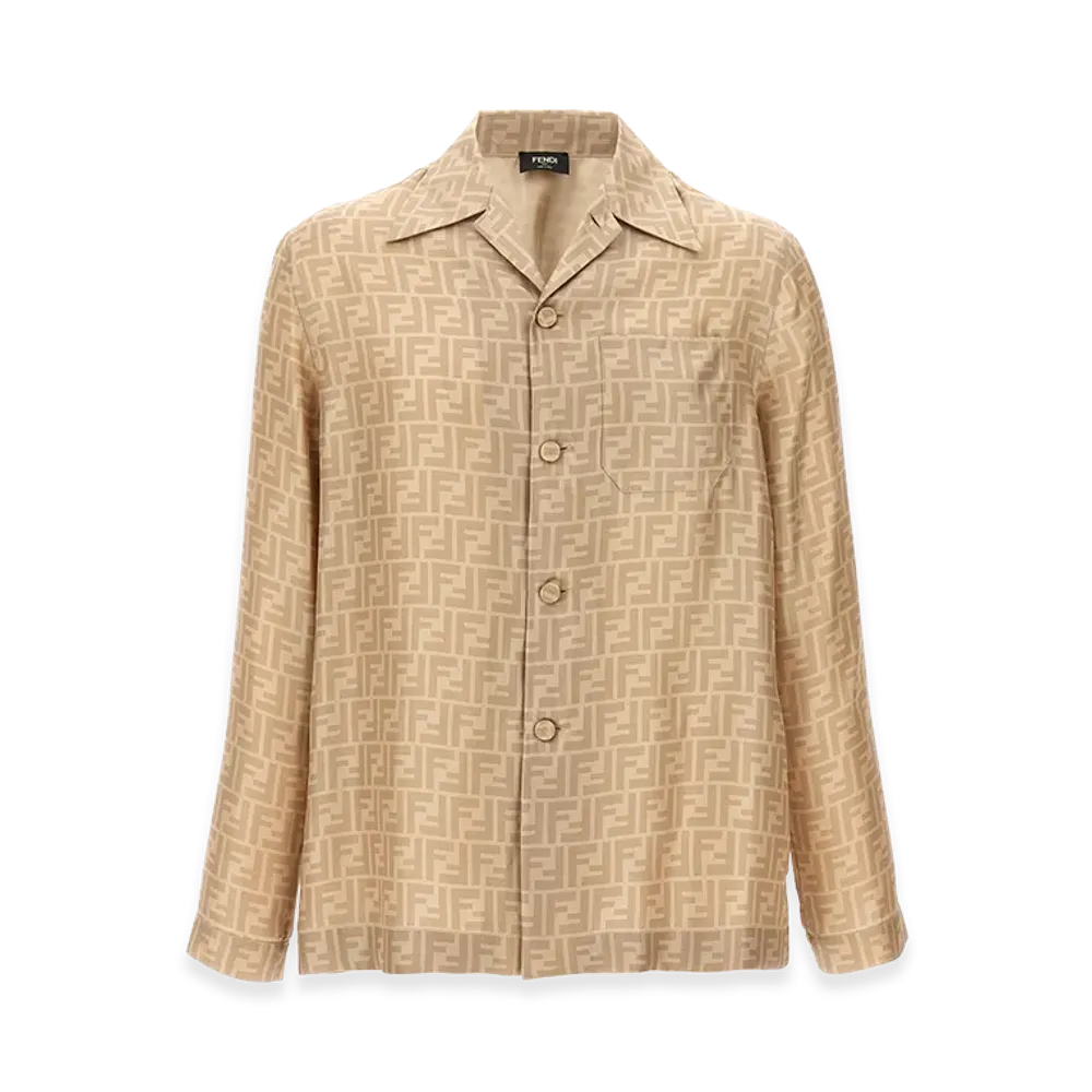 FENDI FF Silk Shirt "Beige"