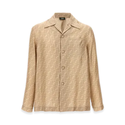 FENDI FF Silk Shirt "Beige"
