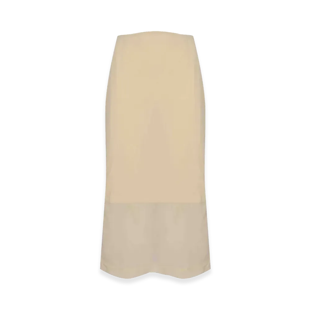 MM6 Maison Margiela Women's Mmlterzo Longuette Skirt in Cotton Blend "White"
