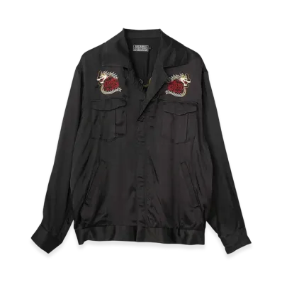 HYSTERIC GLAMOUR Dragon Flame Embroidery Souvenir Shirt "Black"