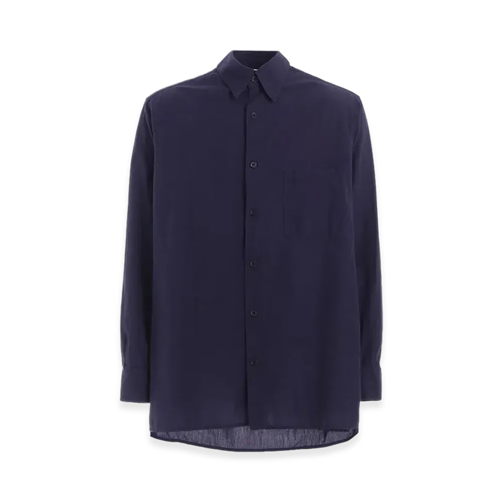 S'YTE Broadcloth Chambray Loose-Fit Regular Collar Shirt "Navy"