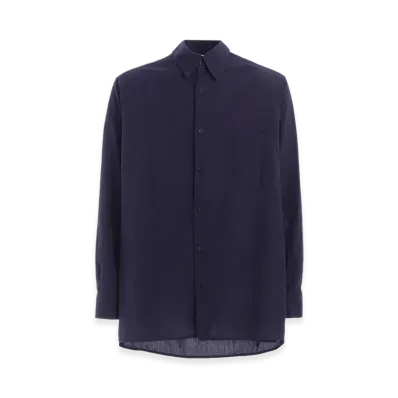 S'YTE Broadcloth Chambray Loose-Fit Regular Collar Shirt "Navy"