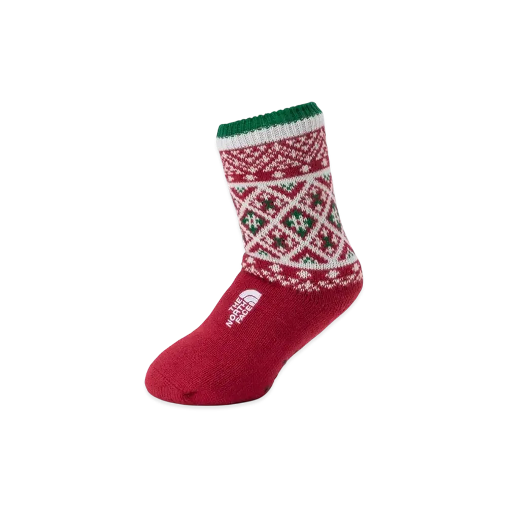 The North Face Nuptse Bootie Socks Christmas SE "TNF Red x TNF Green"